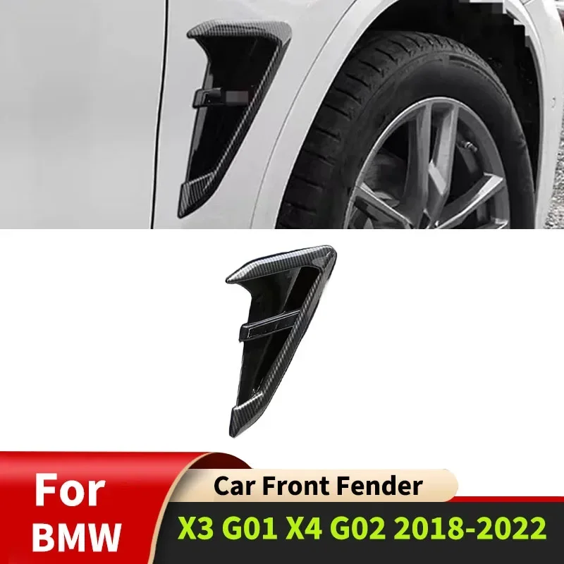 

For BMW X3 G01 X4 G02 ABS 2018-2022 2Pcs Car Front Fender Side Air Vent Cover Decorative Frame Auto Accessories Protector Tuning