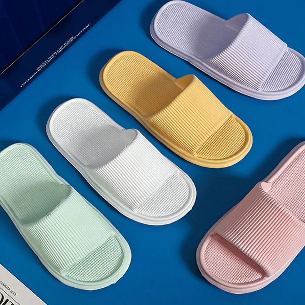 Fashion Thick Platform Slippers Beach Shoes Slide Sandals Couple Non-slip Flip Flops Soft Sole Simplicity Unisex House Shoes