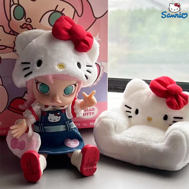 13cm Original Kawaii Hello Kitty Bjd Pvc Action Figure Toys Molly Kt Movable Doll Collection Decoration For Kids Girls Gifts