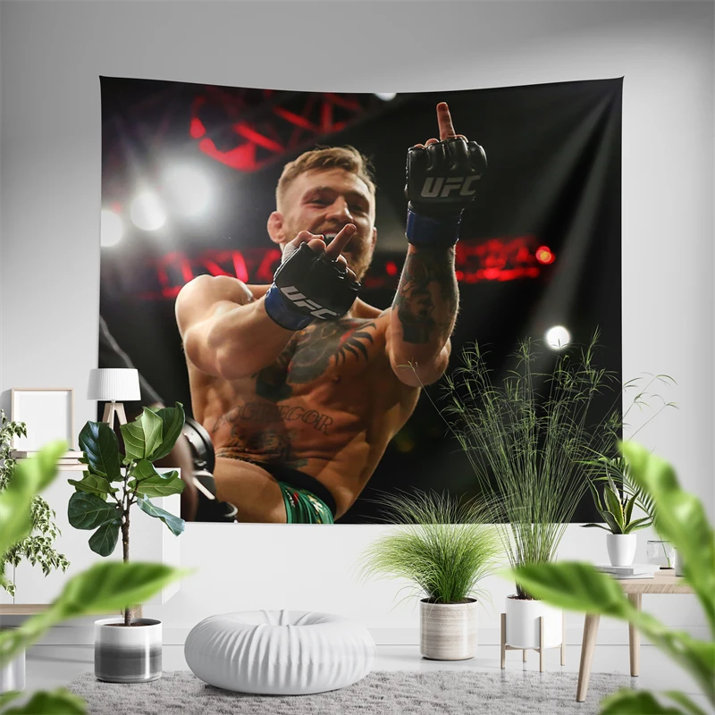 Aertemisi Conor McGregor Middle Finger Tapestry Wall Hanging Art for Bedroom Living Room Decor College Dorm Party Backdrop Home