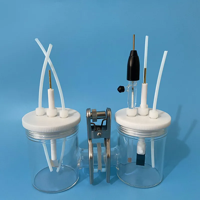 Clamp membrane H-type sealed electrolytic cell, electrolytic cell, electrochemical electrolysis device, ion exchange cup