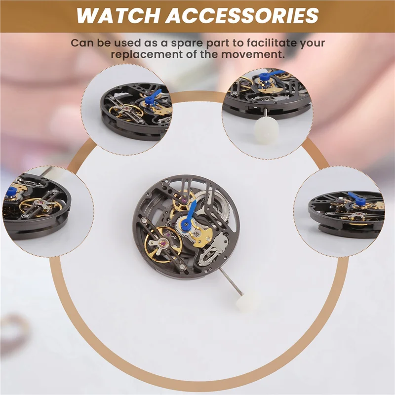 WCS-LB20 Hollow Three-Pin Automatic Mechanical Movement 3-Pin Watch Core Watch Accessories Watch Repair
