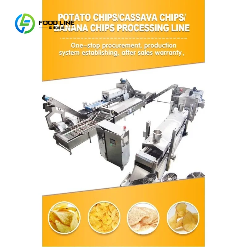 Customized Full Automatic Industrial 500kg/h Stainless 304 Energy Saving Factory Price Ce Certified Potato Chips Production Line