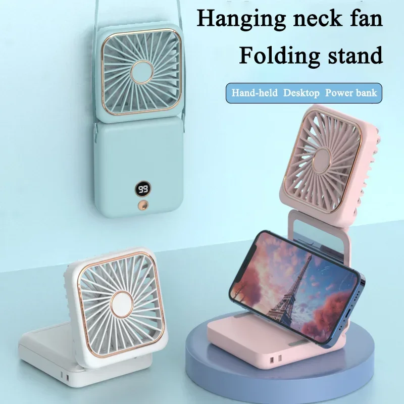 NEW Mini Stylish Portable Mini Fan with Built-In Makeup Mirror Usb Rechargeable Power for Outdoor Use Portable Fan