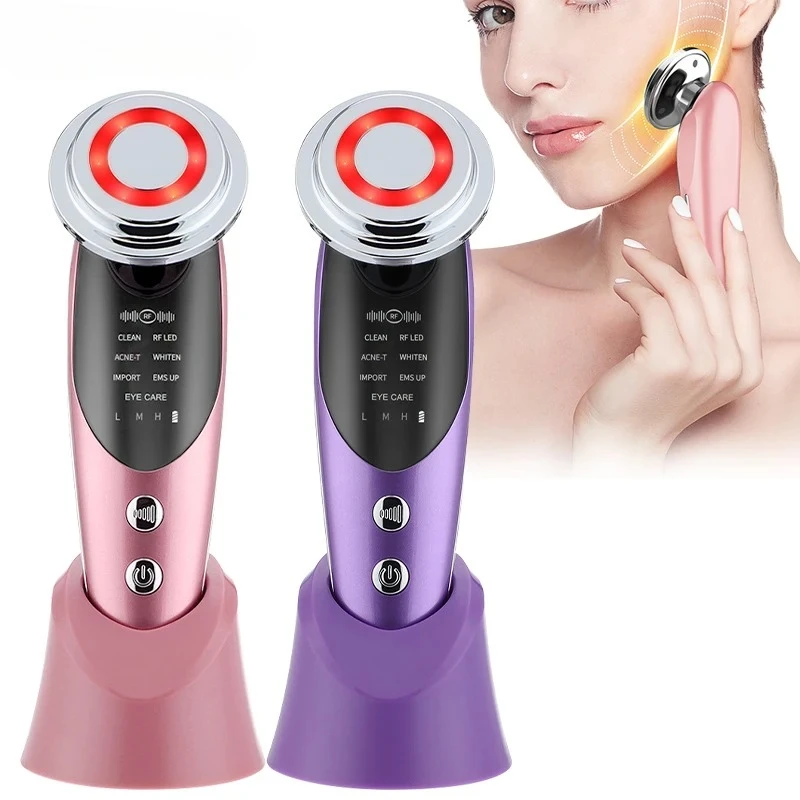 Appareil de Lifting du visage 7 en 1, microcourant EMS, compresse chaude et froide, rajeunissement de la peau, masseur raffermissant du visage et du cou, dispositif de soins de beauté