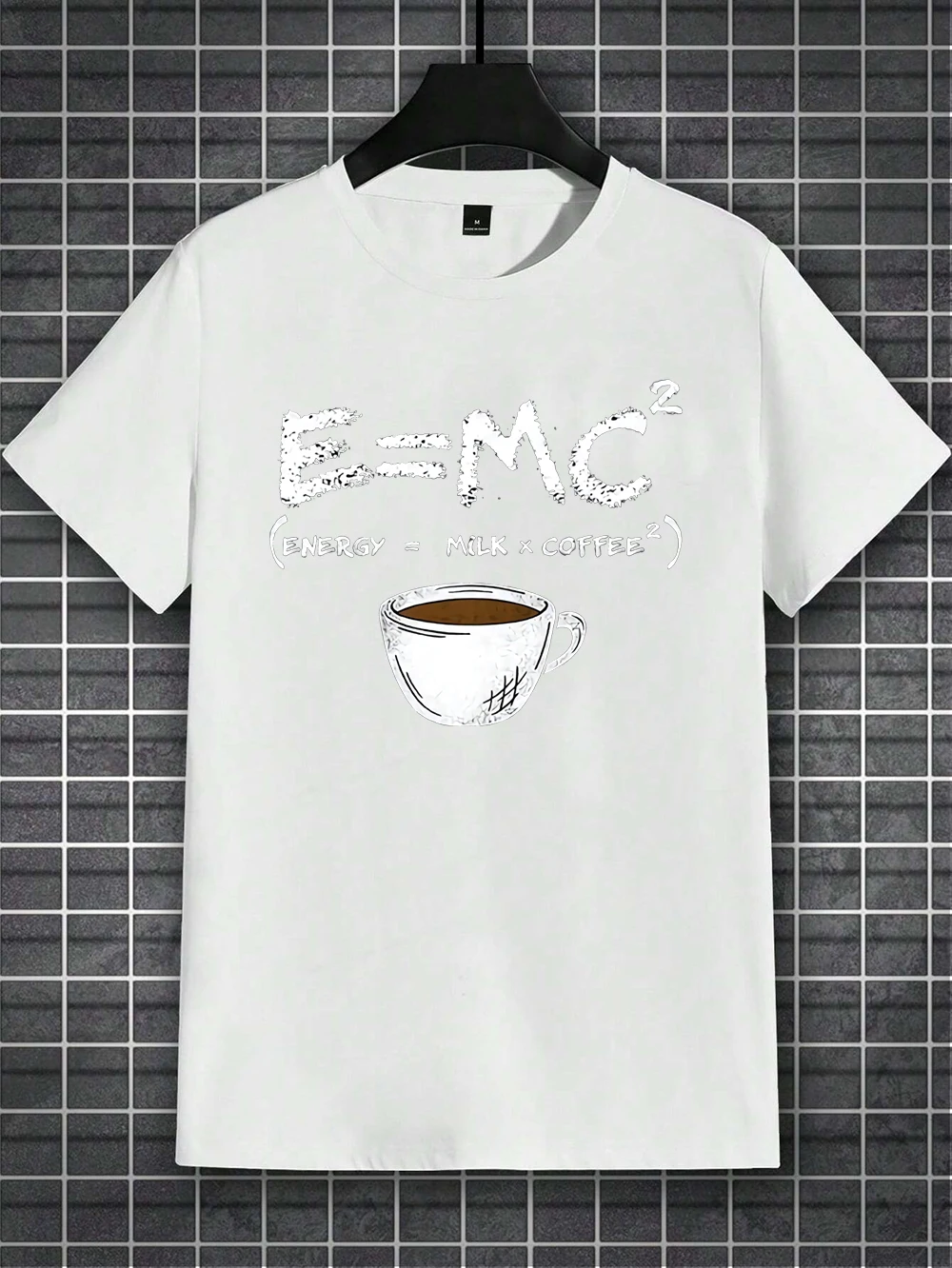 Energy Milk Coffee Fun Couple Tshirt Casual Breathable Tshirts Men Women Cotton Loose Short Sleeved Street Oversized T-Shirts