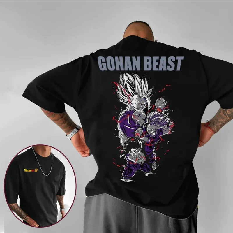 Camiseta gráfica de Dragon Ball Gohan Beast de Anime para hombre, camiseta de manga corta con diseño de personaje único para fanáticos de DBZ, ropa informal elegante