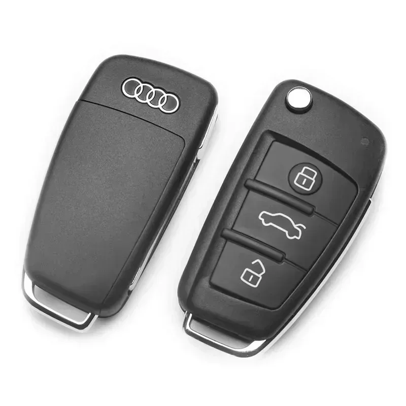 4Pcs Car Remote Key Stickers Metal Emblem Decoration Decals For Audi A3 A4 A7 A6 A5 Q5 A1 Q7 Q3 Q4 TT SQ5 RSQ8 S3 S4 RS5 RS6 S7