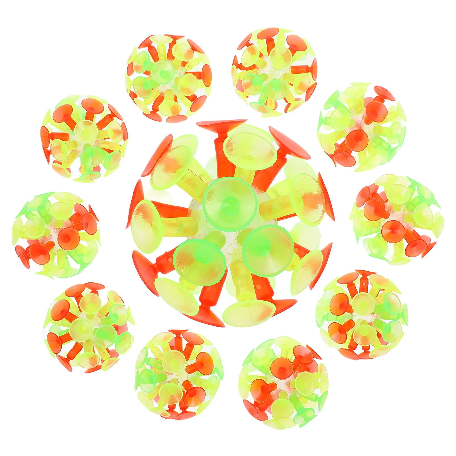 10 Pcs Childrens Suction Cup Ball Creative Children Sticking Toy Glowing Parent-child Interaction Balls Kids Plaything for Boys