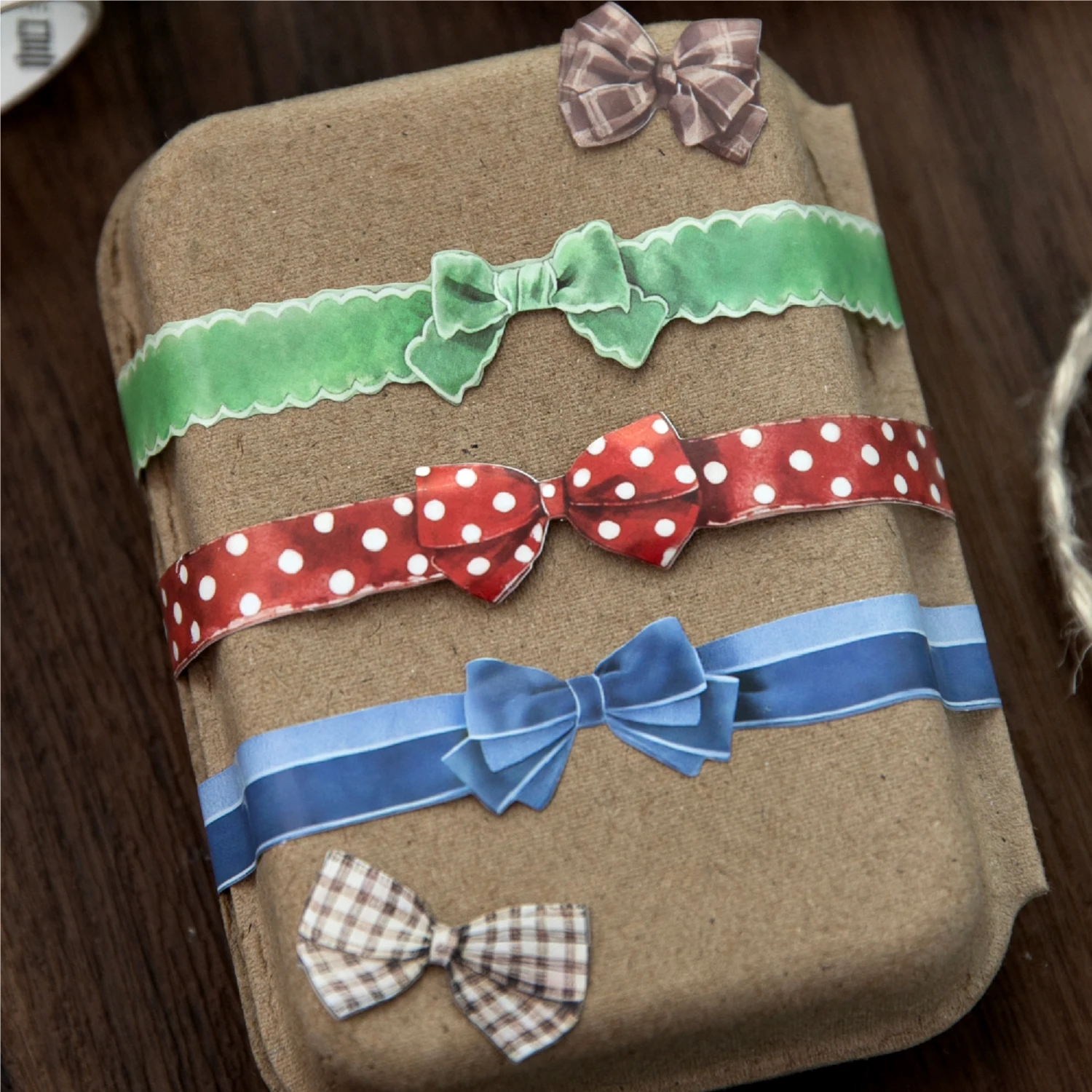 Cute Bow Knot Pattern Washi Tape Roll for Stationery Craft Gift Box Packing And Greeting Card Decoration Hobby DIY Use