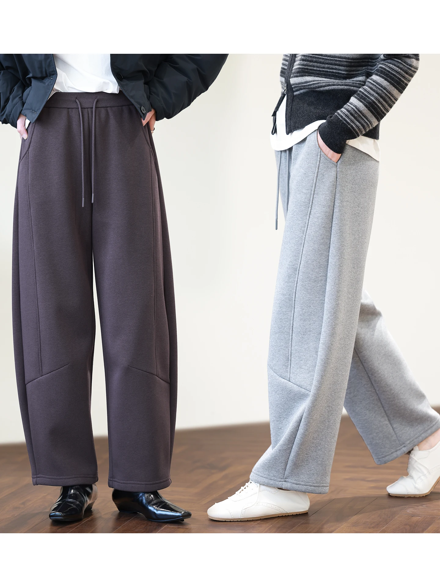 

Утепленные спортивные брюки для женщин, утягивающие, для коррекции фигуры, зимние теплые повседневные длинные брюки свободного кроя