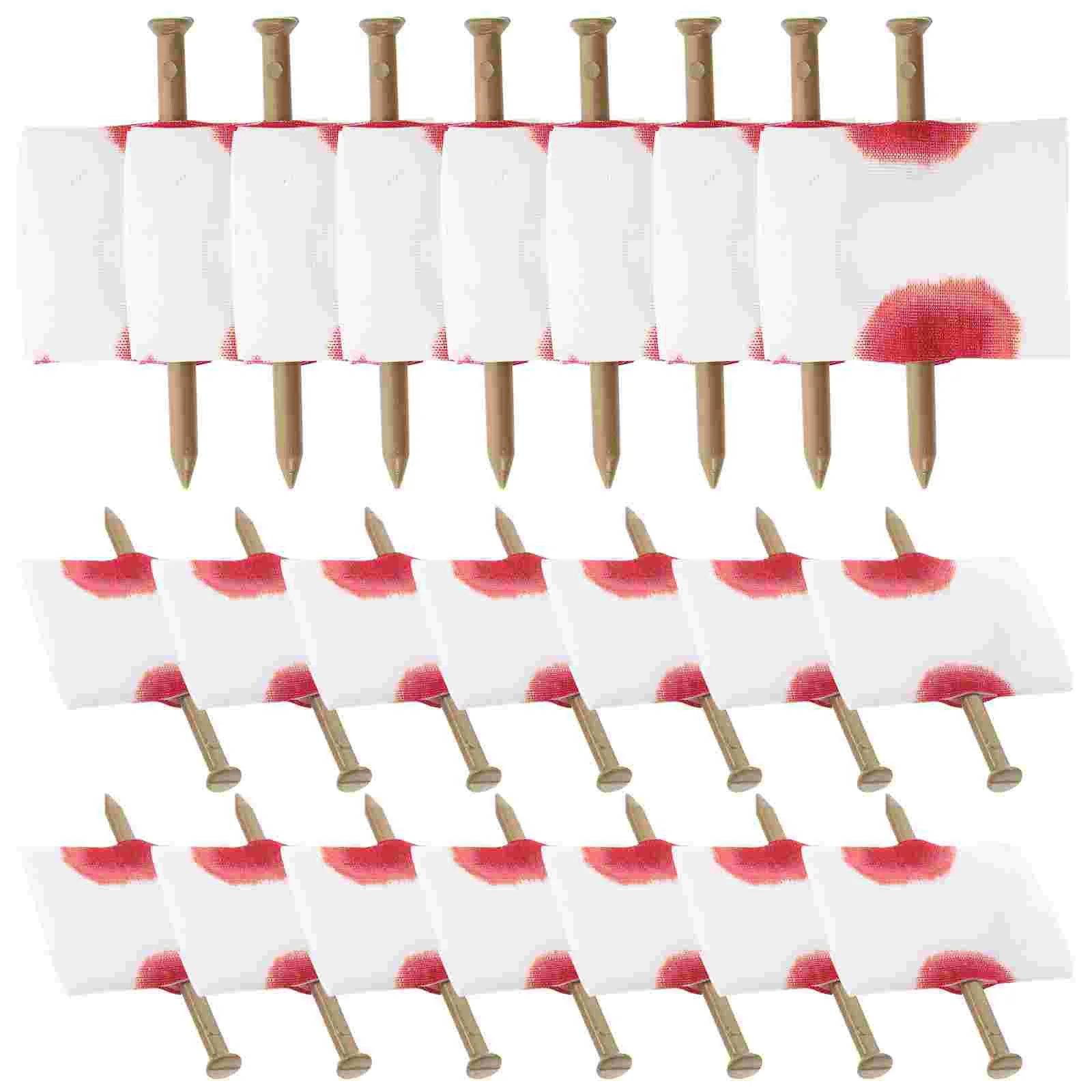 

22 Pcs Finger Nail Toy Halloween Toys Trick Blood Prank Tools Party Props Spoof Through Iron Gauze Artificial