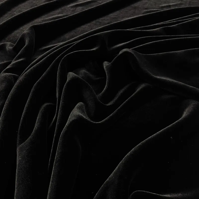 Elastic High-quality Silk Velvet Solid Color Joe Velvet Clothing Fabric Long Dress Cheongsam Underwear Dresses Black Width 110cm