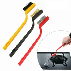 3PCS Nylon Steel Copper Wire Combination Gas Stove Cleaning Brush Dead Angle Gap Stove Long Handle Brush To Remove Oil