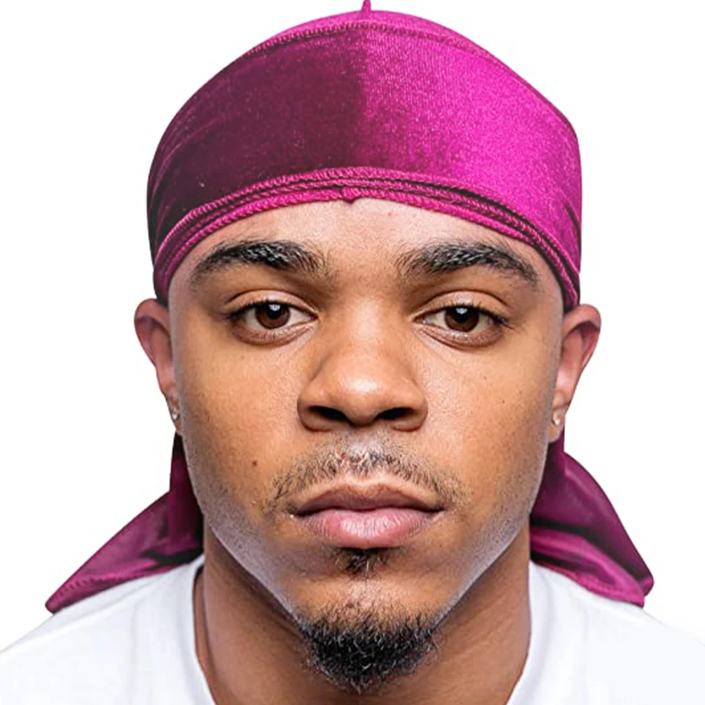 

Satin Bandana Unisex Durag Has Long Tail Turban Hat Headscarf Bonnet Elastic Silk Charming