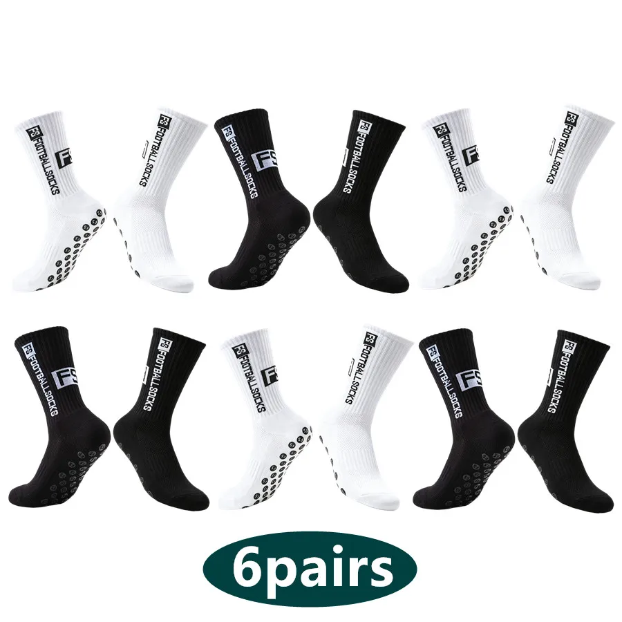 

6pairs men women non slip grip tennis hiking sports grip towel bottom breathable shockproof professional socks