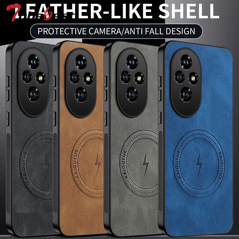 حافظة Magsafe مغناطيسية فاخرة من جلد البولي يوريثان لهاتف Huawei Honor 200 Pro Lite غطاء خلفي واقٍ #1