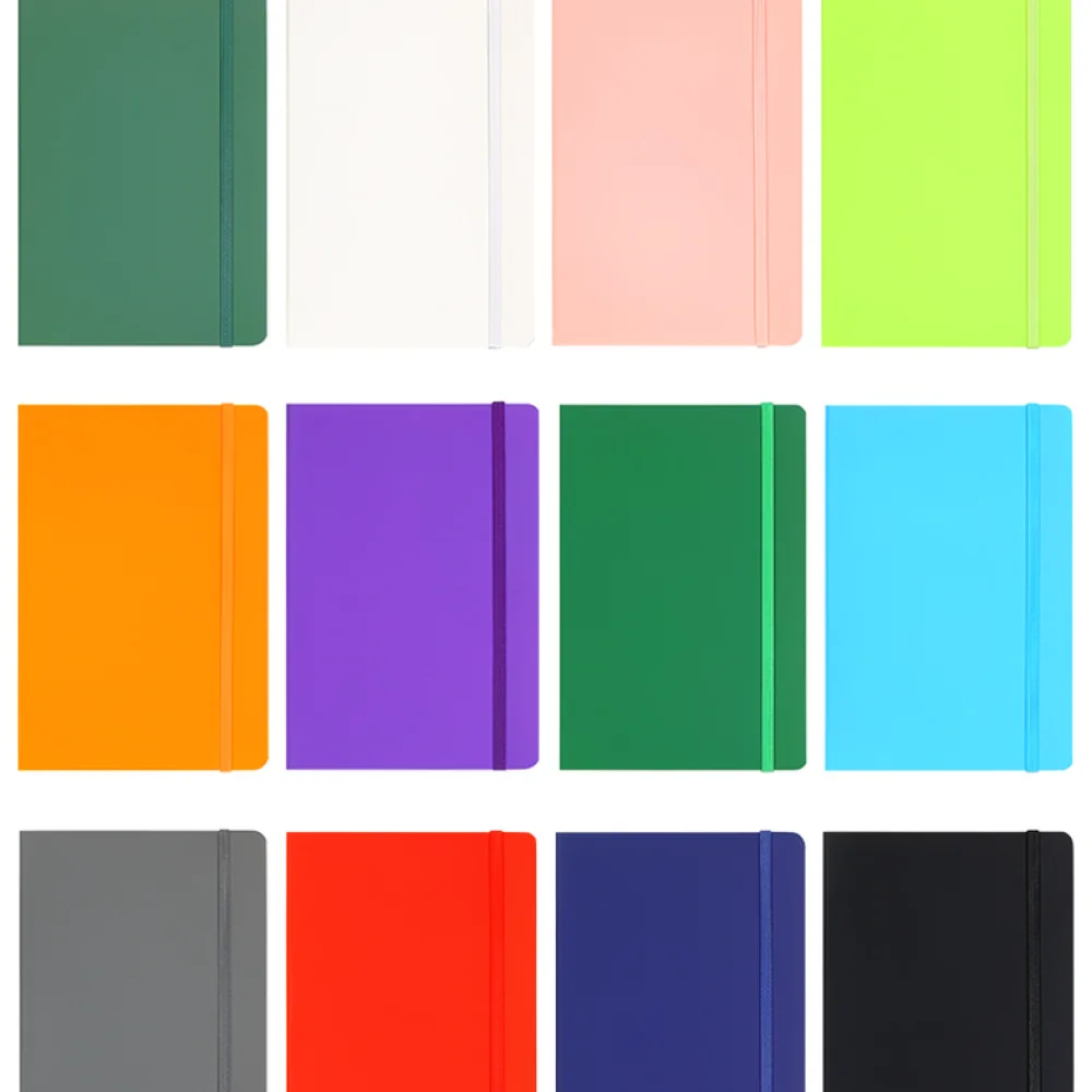Daily Planner A5 Notebook Journal For Office Work School Writing Pad Smooth Paper Elastic Strap Secure PU Binding