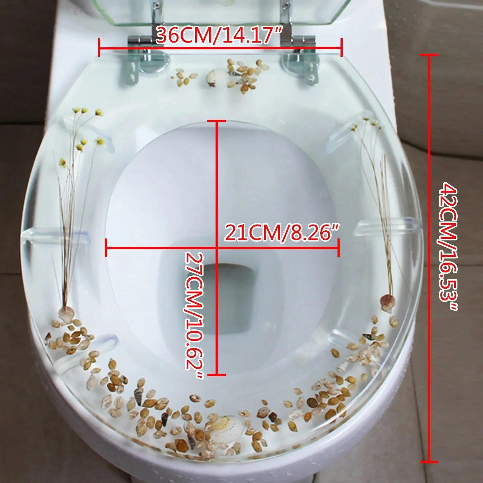 

Transparent Toilet Seat Resin Toilet Seat Easy Clean Home Bathroom Shells Decor