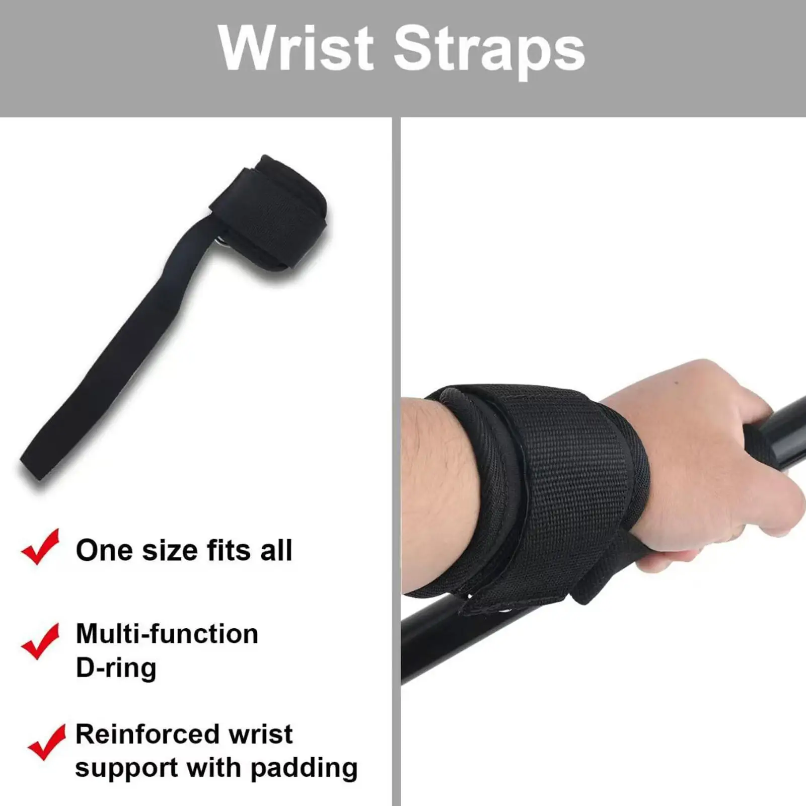 2Pcs Wrist Straps For Weightlifting Lifting Straps For Weightlifting Gym Wrist Wraps With Extra Hand Grips For Strength Training