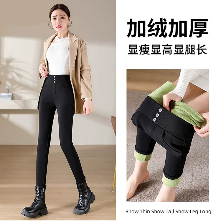 Thick Fleece High Waist Leggings Women Waterproof Pencil Pants Women's Winter Fashion Warm Sexy Leggings Women Clothing PT-563