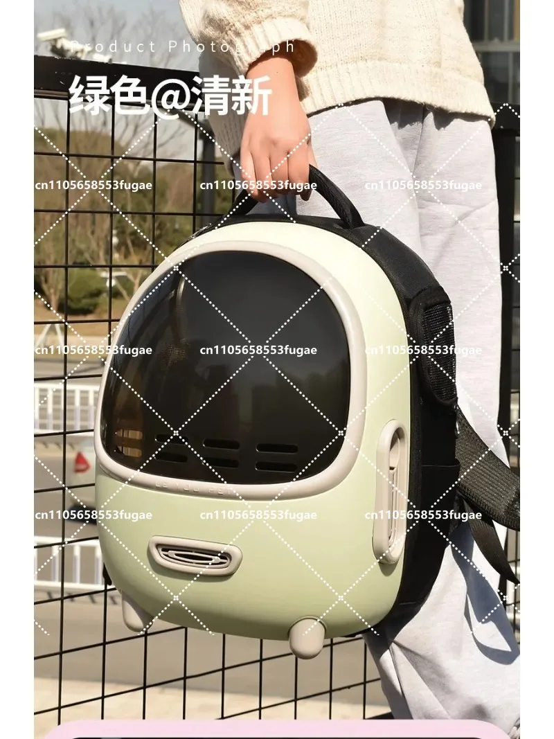 Portable Cat Backpack with Large Capacity and Breathable Space Capsule Design for Pets