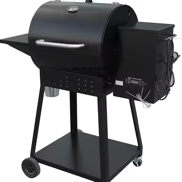 Commercial BBQ Pellet Smoker Grills Home&Garden Wood Electric Smoker Barrel with Stainless Steel Support Powder Coated Finish