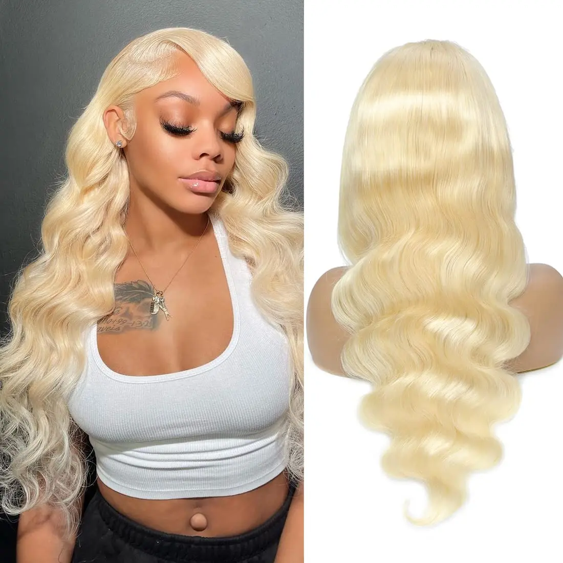 

Body Wave 613 Lace Front Wig Human Hair 13x4 Body Wave Hd Lace Front Wigs Pre Plucked with Baby Hair 180% Density Glueless Wigs