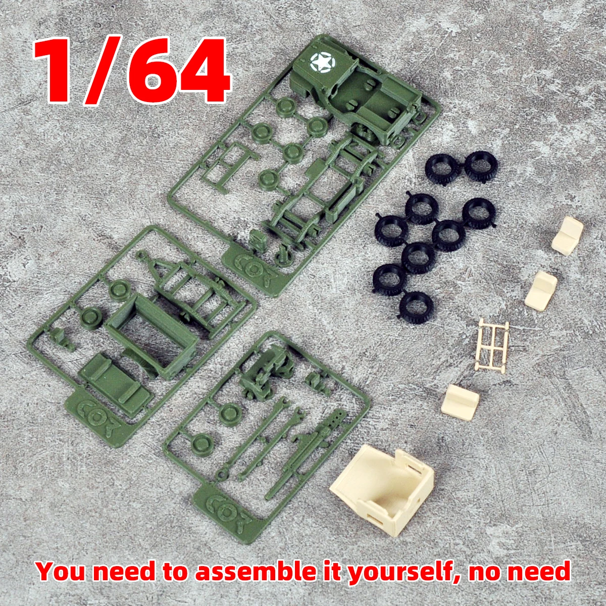 Montage-Set Statisches Plastikmodell-Kit Mehrzweck-Auto SUV Geländewagen Auto-Artillerie 1/64 – Detail 10