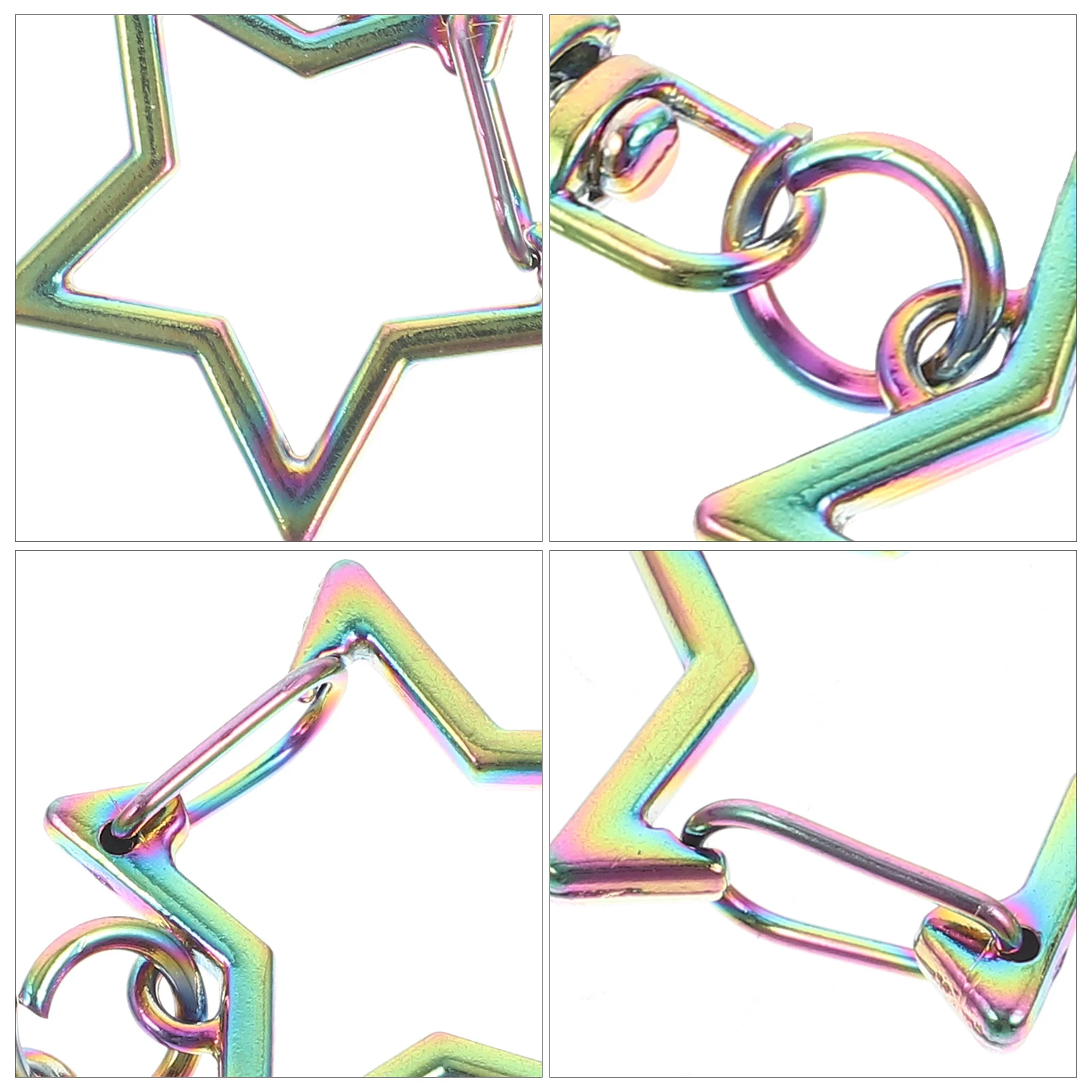 30Pcs Star Design Key Buckles Swivel Snap Hook Decorative Keychain Pendant Easy Install Detach Star Shaped Spring Snap