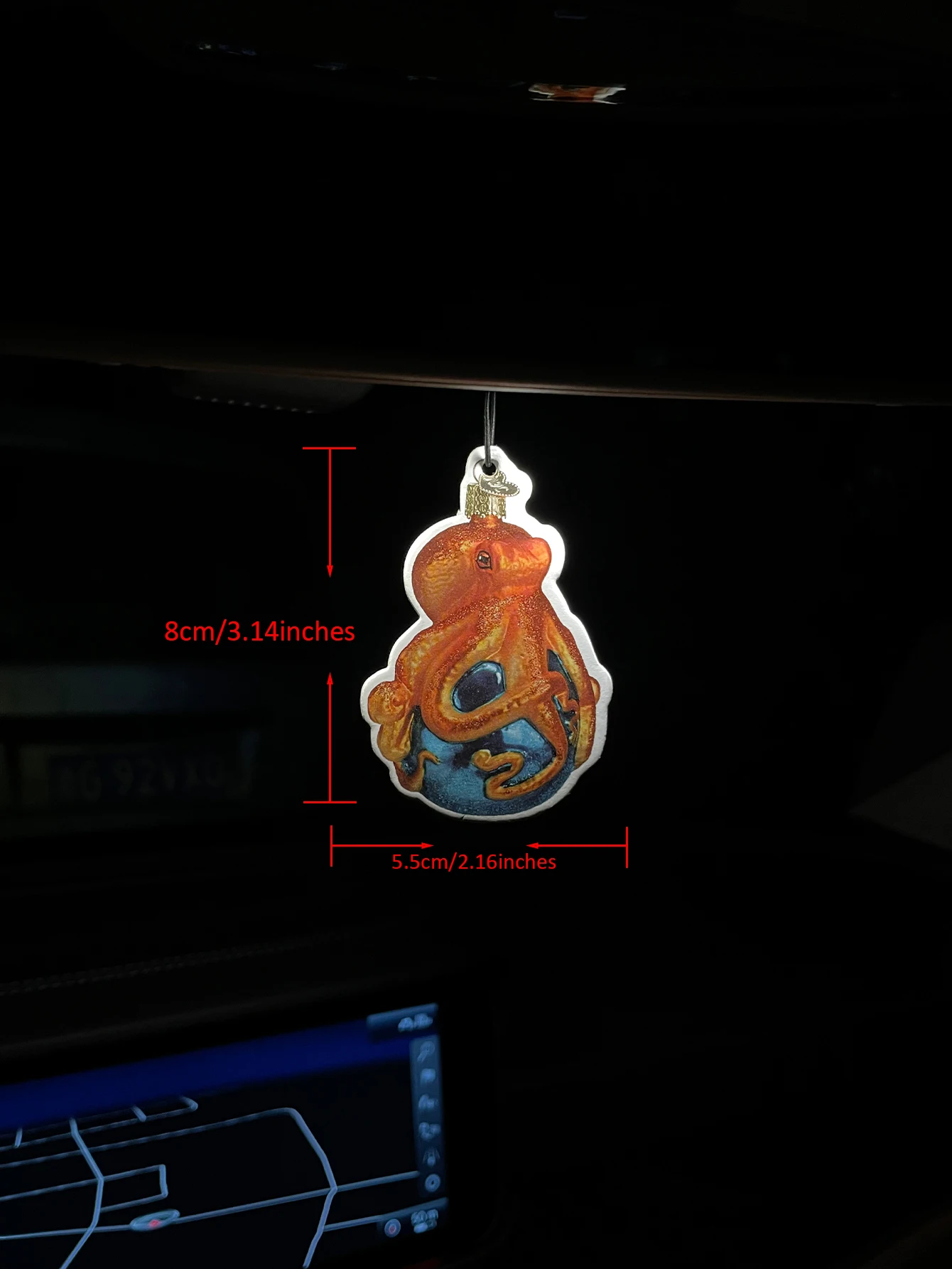 Octopus Christmas Bauble Hanging Car Air Freshener, Natural Plant Extract Fragrance, Alcohol-Free, Non-Toxic, Heat Resistant, Lo