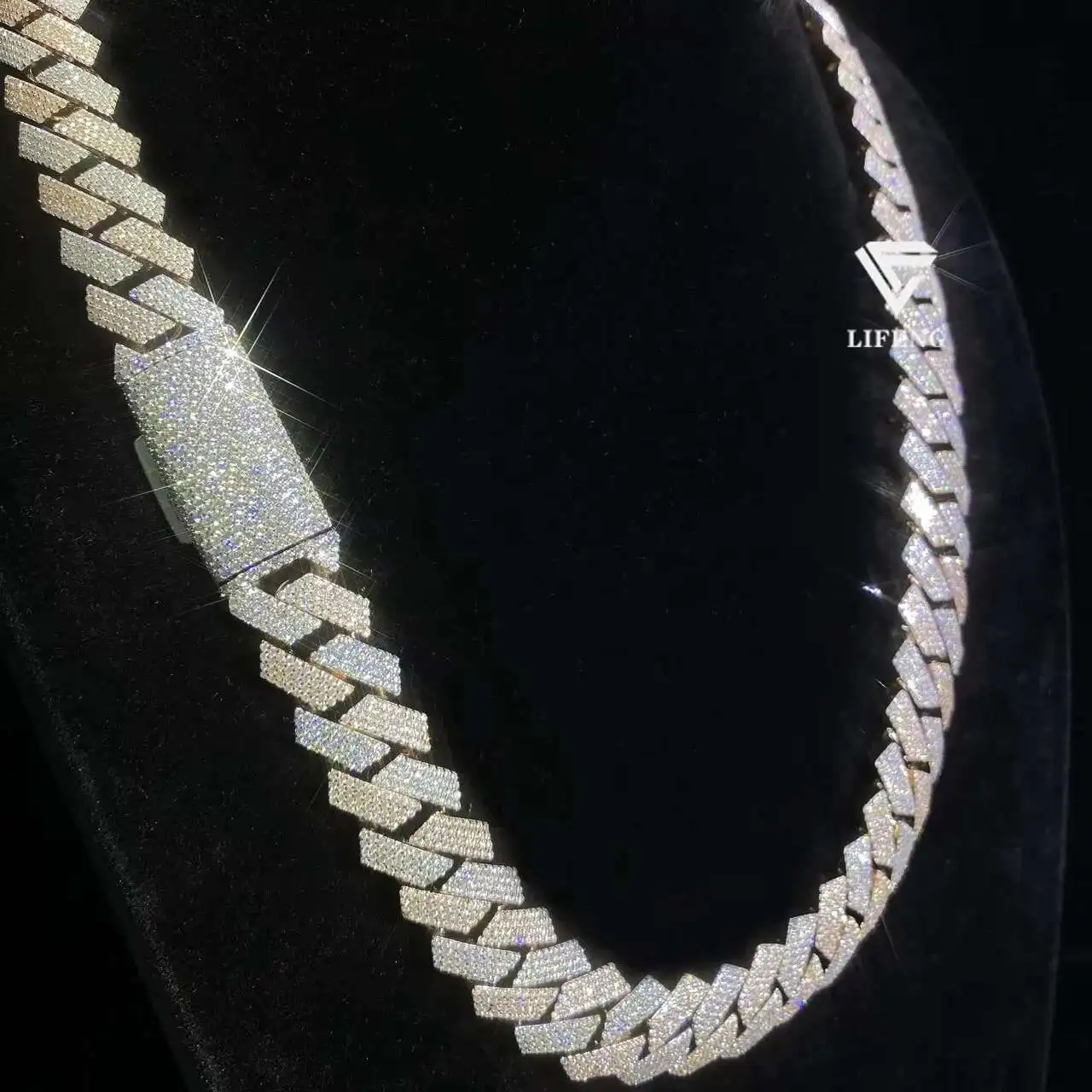 

Custom 925 Sterling Silver Fine Necklaces VVS Moissanite Two Tone Rose Gold Cuban Link Hiphop Diamond Jewelry Gift