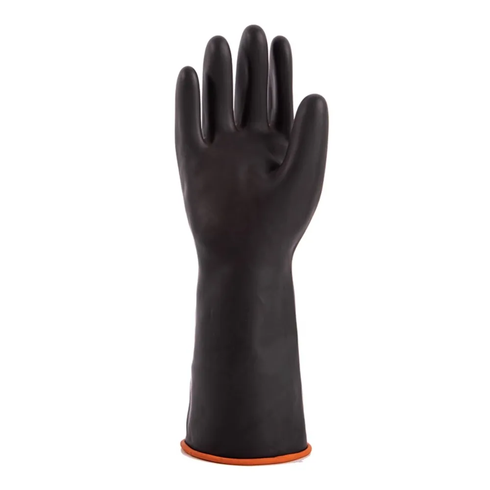 

Acid and alkali resistant gloves industrial latex lengthened and thickened anti-chemical labor protection rubber wear-resistant