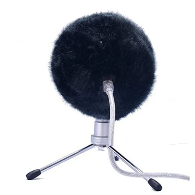 Artificial Fur Mic pára-brisas Muff para Blue Snowball, Louva-a-deus azul, Espuma do gato morto, Tampa externa do microfone