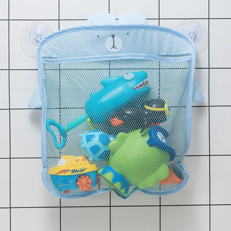 New Baby Bathroom Mesh Bag Sucker Design For Bath Toys Kids Basket Cartoon Animal Shapes Cloth Sand Toys Storage Net Bag