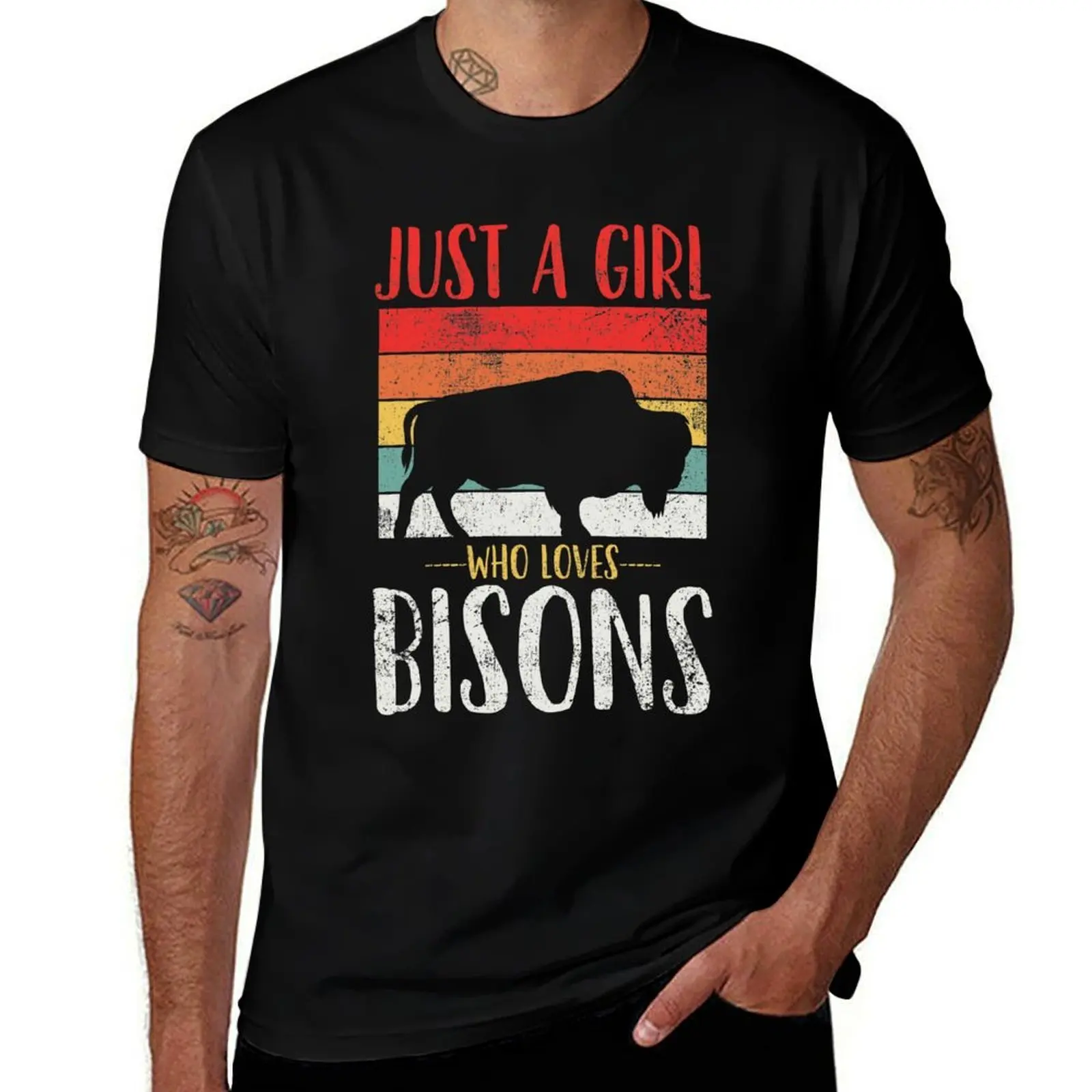 

Bisons Bison Lover Vintage T-Shirt man t shirt cotton t shirts designer T-Shirt