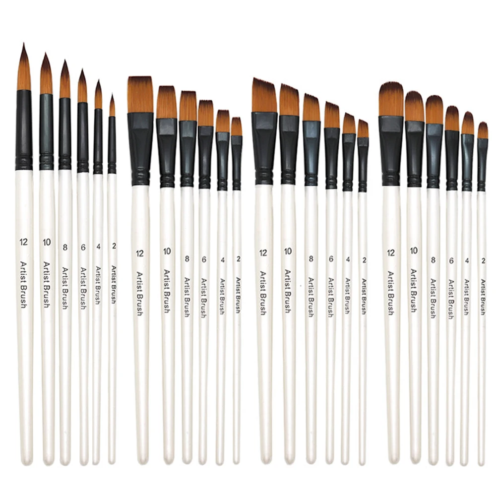 6pcs Artist Paint Brushes Set Nylon Tips Artist Paint Brushes For Acrylic Oil Watercolor Acrylic Painting Body Face Rock Art
