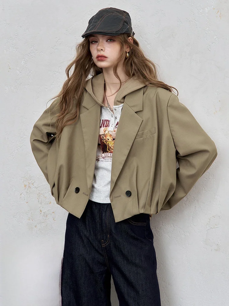 

Elfsa ort Свободный женский костюм Jaet Ele Casual Sle Полиэфирное волокно Long Sve Плоский воротник Длина Верхняя одежда