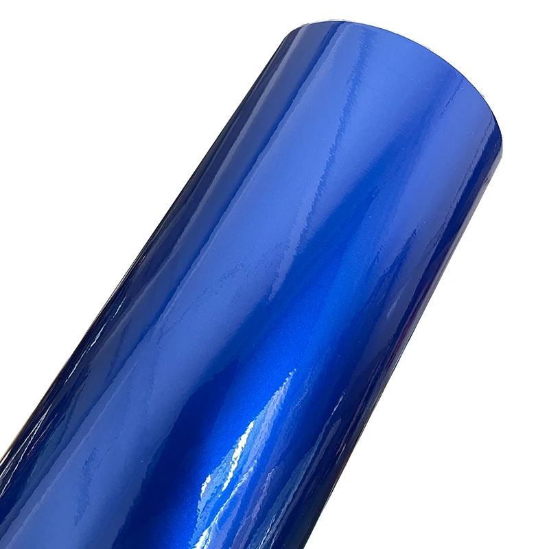 Premium Candy Gloss Metal Dark Blue Vinyl Car Wrap Adhesive Film Decal with Air Release Bubble