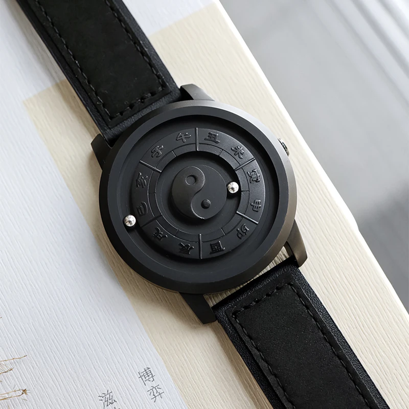 Eeo นาฬิกาข้อมือควอทซ์สวิสสำหรับผู้ชายหรูหรา, Jam Tangan MAGNET กลไกอัตโนมัตินาฬิกาธุรกิจกันน้ำทำจากสแตนเลสสตีล