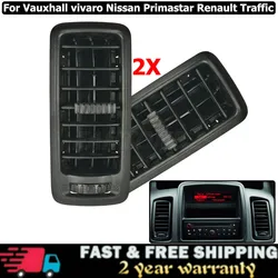 2Pcs Heating Grille Diffuser Center Panel For Renault Trafic Opel Vauxhall Vivaro Nissan Primastar Dash Air Vent 7701054458