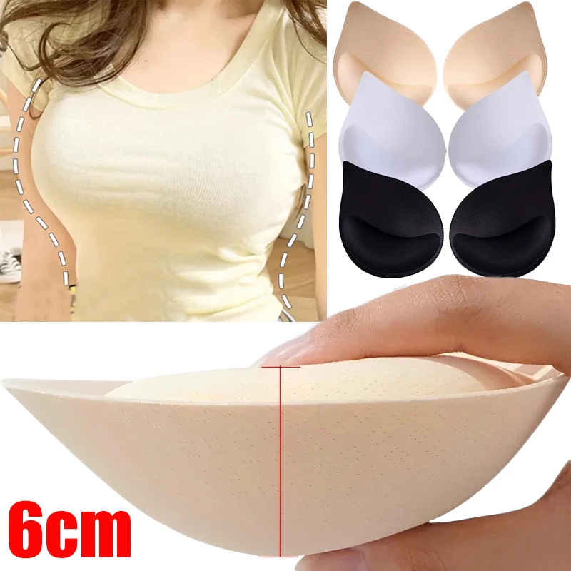 3d engrossar push up sutiã almofadas inserções roupa interior feminina elevador de mama respirável esponja acolchoada sutiã forro maiô sutiã inserção