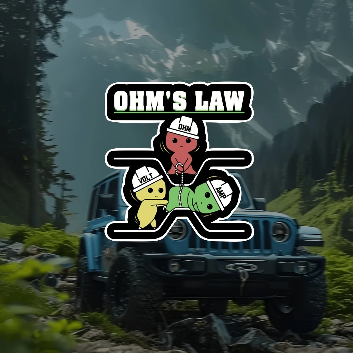 

Humorous Shirt for Electrical Engineers Featuring Ohm'S Law-a Fun Gift for Family Members. Waterproof Vinyl Stickers for Helmets