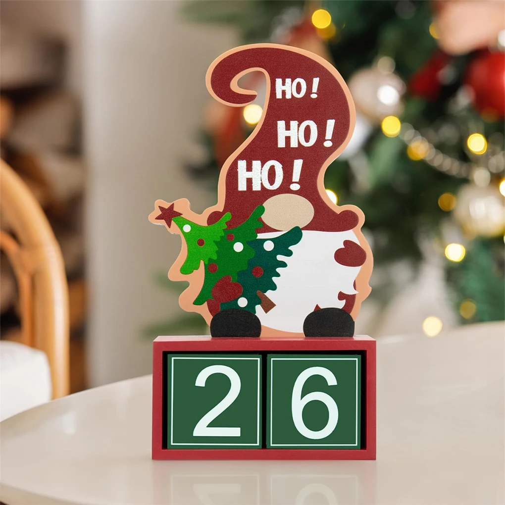 With Wooden Christmas Santa Block Decoration Count Down Calendar Christmas Calendar Size