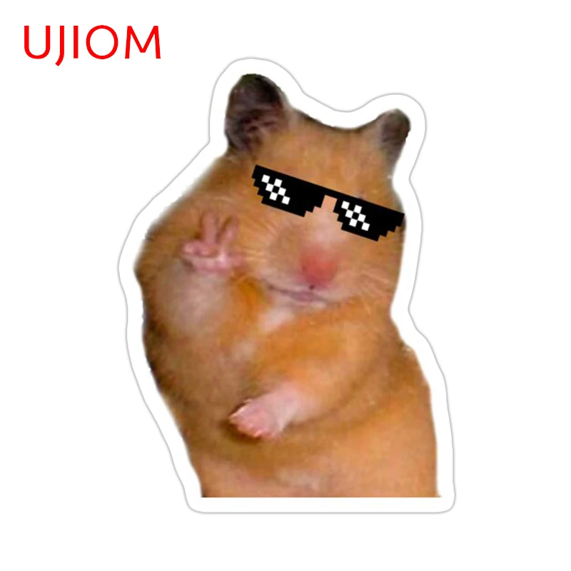 UJIOM Cool Hamster Wall Sticker Eye-catching Creative Baby Nursery Room Sofa Wall Decals Chic Scratch Proof Room Decoration