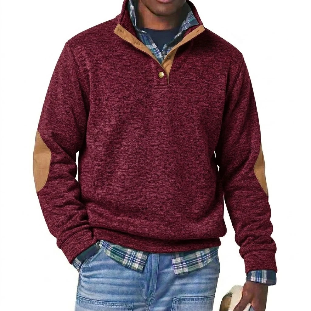 Luxury Stand Collar Long Sleeve Sweatshirts Spring Button Pullover Outdoor Gym Man Autumn Men's Sweaters Work Hoodies for Man