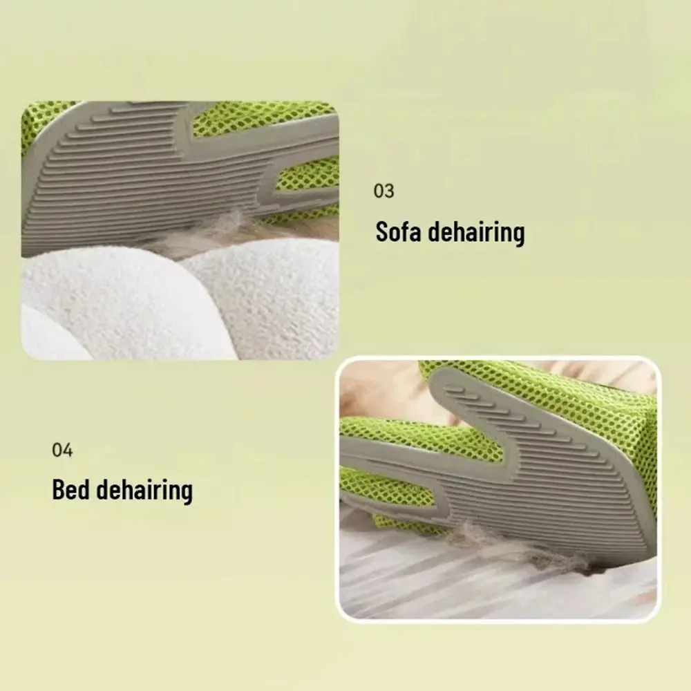 Guantes flotantes para quitar el pelo de gato, malla transpirable, removedor de pelo de perro de dos caras, silicona suave antiarañazos