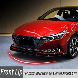 For Hyundai 7th Elantra Avante CN7 2020-2022 Front Bumper Lip Chin Spoiler Splitter Diffuser Deflector Exterior Tuning Accessori