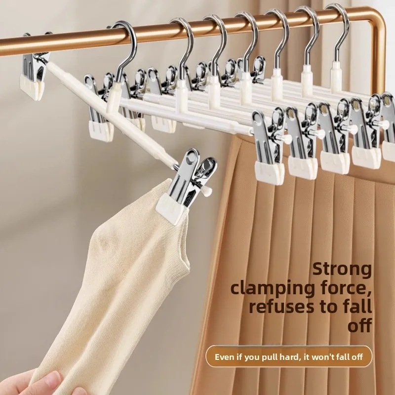 

No-Brand Stainl Steel Pants Hanger Clips Clothing Storage Organizer Smooth Tracel Slip-Resistant Skirt Drng Clips