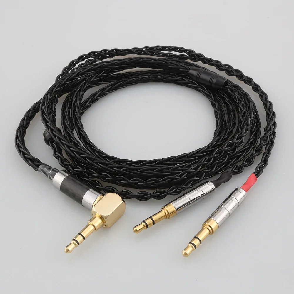 Plugue angular 8 núcleos cabo de fone de ouvido para denon AH-D600 d7100 hifiman sundara ananda he1000se he6se he400i he400se arya